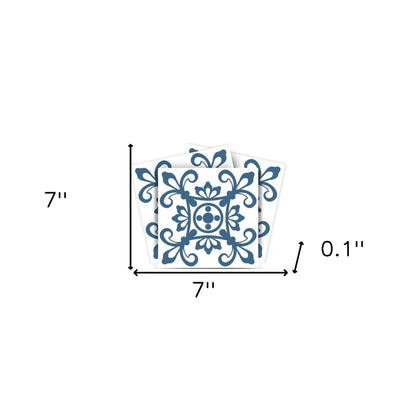 4" X 4" Teal And White Mosaic Peel And Stick Removable Tiles HomeRoots