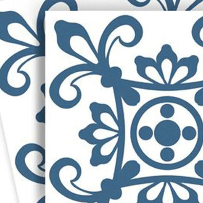 4" X 4" Teal And White Mosaic Peel And Stick Removable Tiles HomeRoots