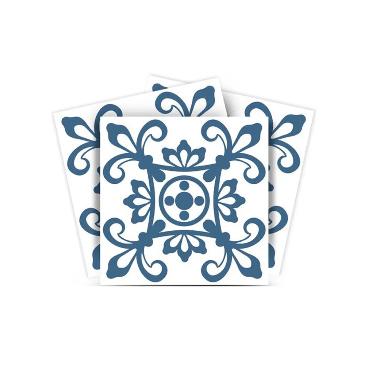 4" X 4" Teal And White Mosaic Peel And Stick Removable Tiles HomeRoots