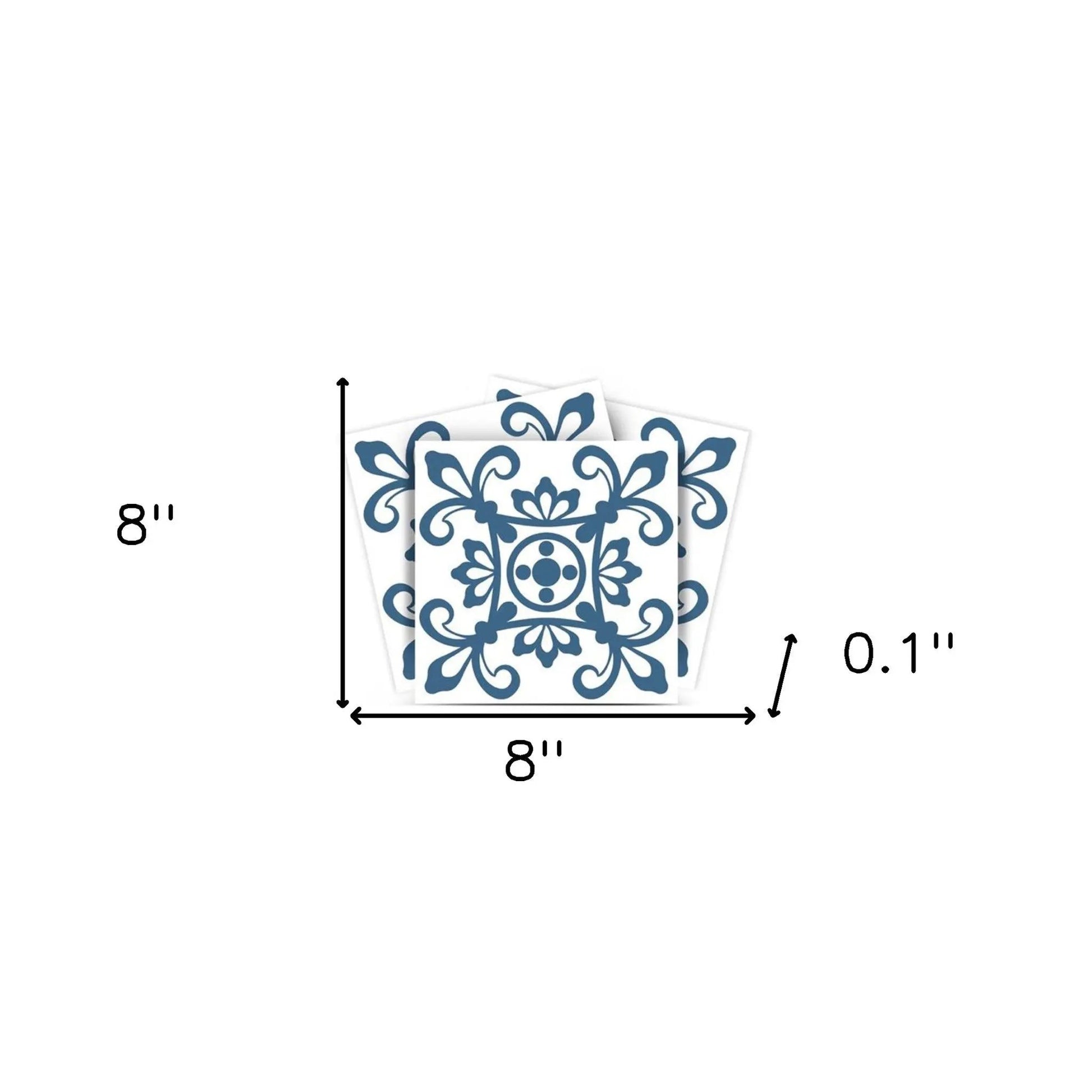 4" X 4" Teal And White Mosaic Peel And Stick Removable Tiles HomeRoots