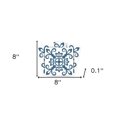 4" X 4" Teal And White Mosaic Peel And Stick Removable Tiles HomeRoots