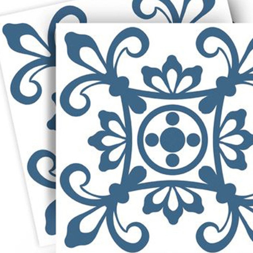 4" X 4" Teal And White Mosaic Peel And Stick Removable Tiles HomeRoots