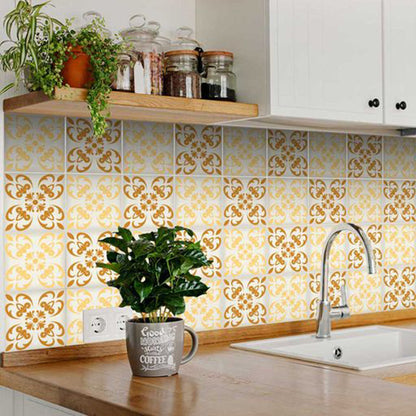 4" X 4" Golden Yellow Retro Peel And Stick Removable Tiles