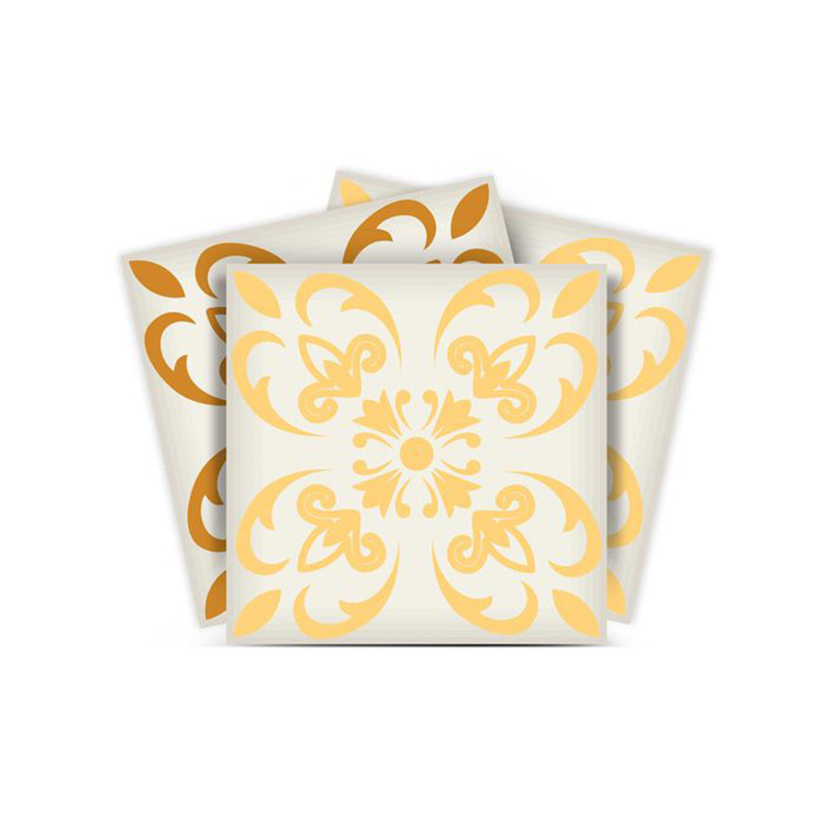 5" X 5" Golden Yellow Retro Peel And Stick Removable Tiles