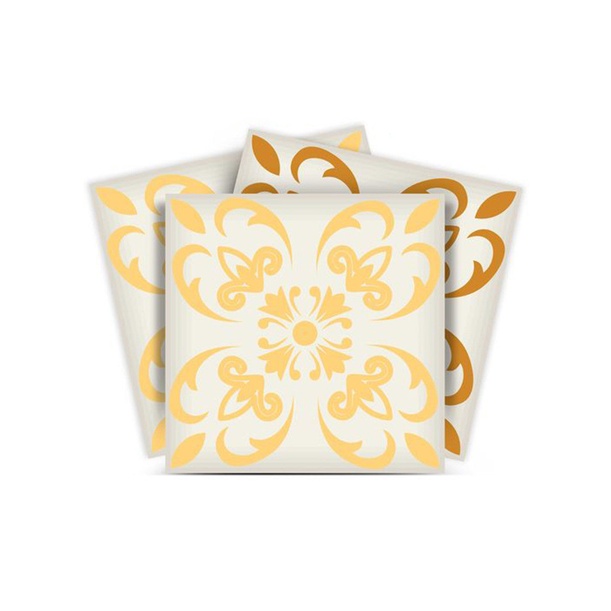 5" X 5" Golden Yellow Retro Peel And Stick Removable Tiles