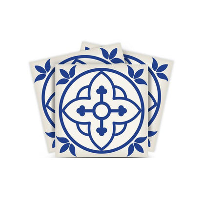 7" x 7" Blue And White Peel And Stick Removable Tiles HomeRoots