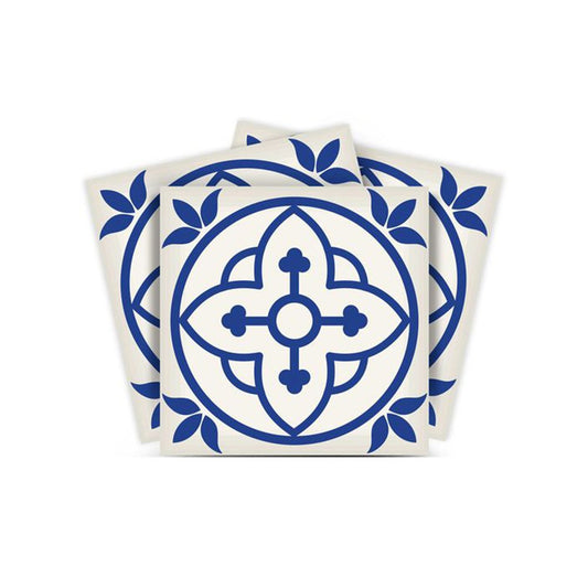 7" x 7" Blue And White Peel And Stick Removable Tiles HomeRoots