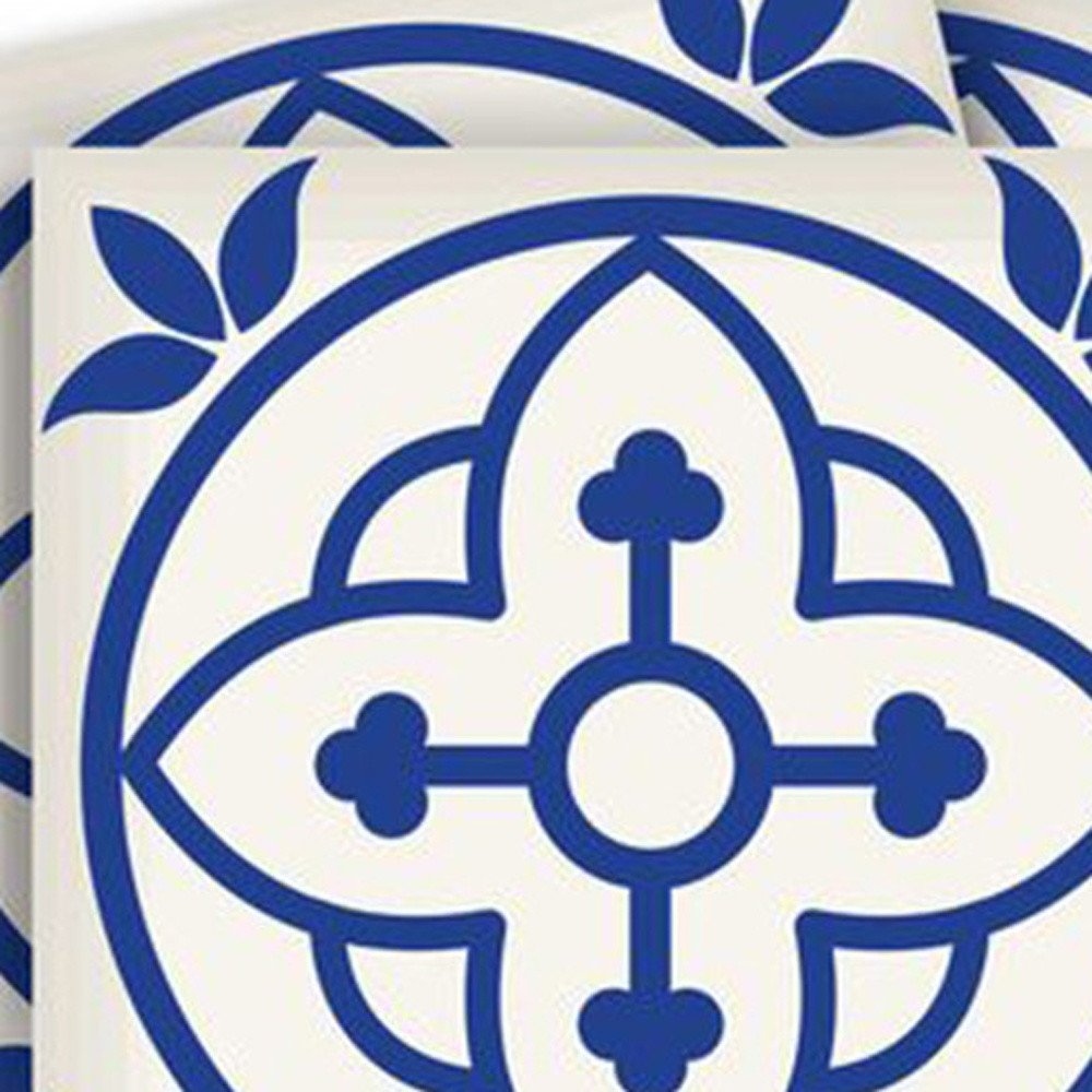 7" x 7" Blue And White Peel And Stick Removable Tiles HomeRoots