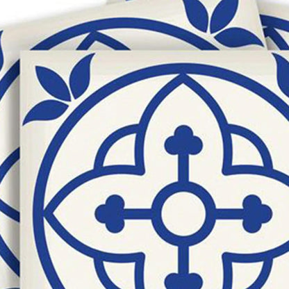 4" X 4" Tulipa Blue and White Peel and Stick Removable Tiles HomeRoots