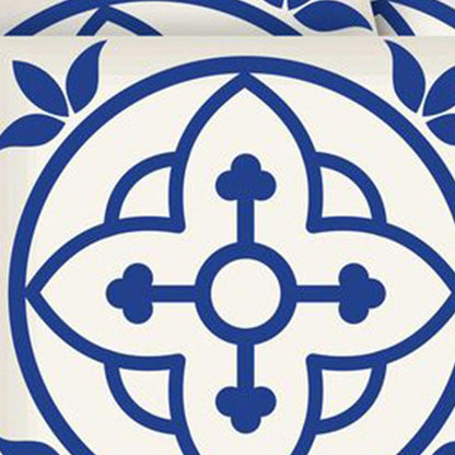 4" X 4" Tulipa Blue and White Peel and Stick Removable Tiles HomeRoots