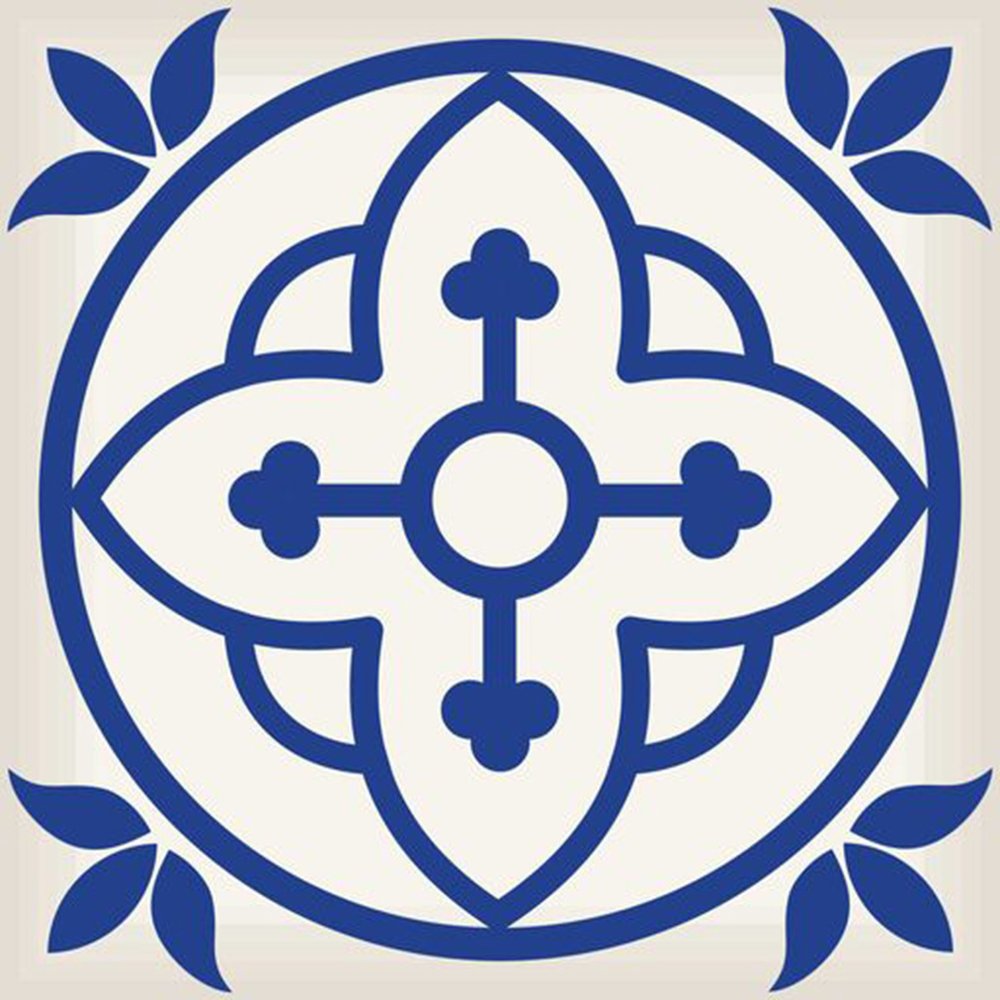 4" X 4" Tulipa Blue and White Peel and Stick Removable Tiles HomeRoots