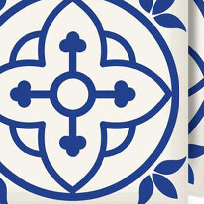 4" X 4" Tulipa Blue and White Peel and Stick Removable Tiles HomeRoots