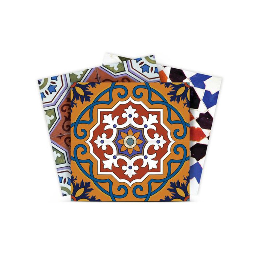 7" x 7" Blue And Red Peel And Stick Removable Tiles HomeRoots