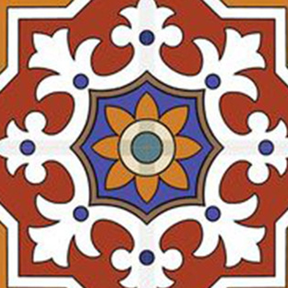 7" x 7" Blue And Red Peel And Stick Removable Tiles HomeRoots