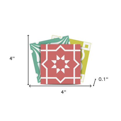 4" X 4" Muted Brights Mosaic Peel and Stick Removable Tiles HomeRoots