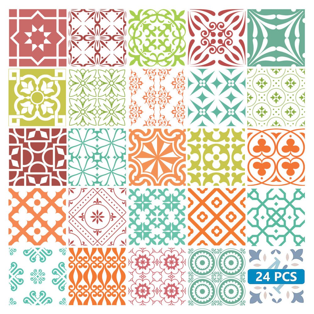 4" X 4" Muted Brights Mosaic Peel and Stick Removable Tiles HomeRoots