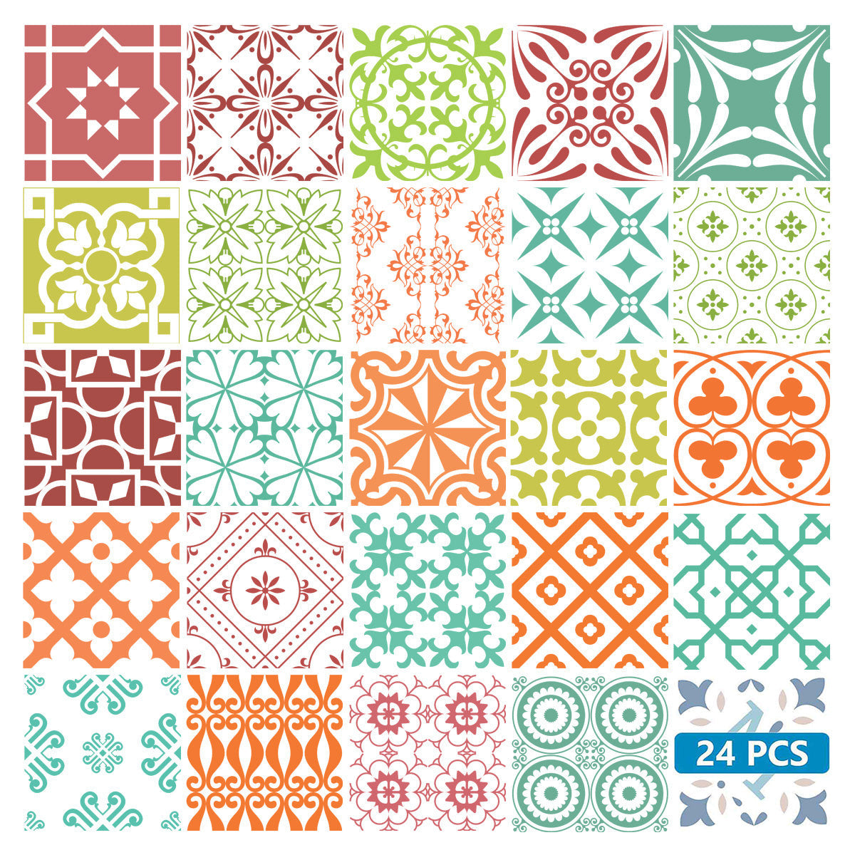 4" X 4" Muted Brights Mosaic Peel and Stick Removable Tiles HomeRoots