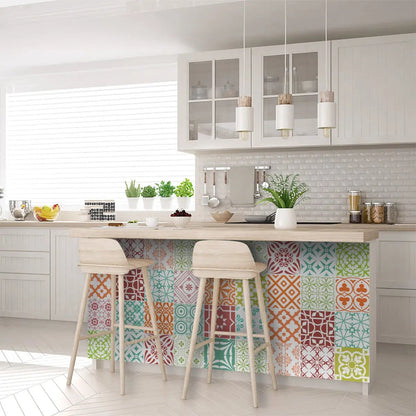 4" X 4" Muted Brights Mosaic Peel and Stick Removable Tiles HomeRoots