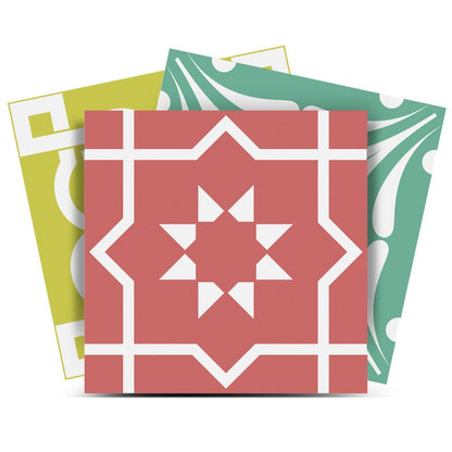 4" X 4" Muted Brights Mosaic Peel and Stick Removable Tiles HomeRoots