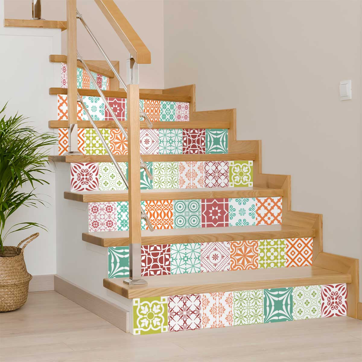 4" X 4" Muted Brights Mosaic Peel and Stick Removable Tiles HomeRoots