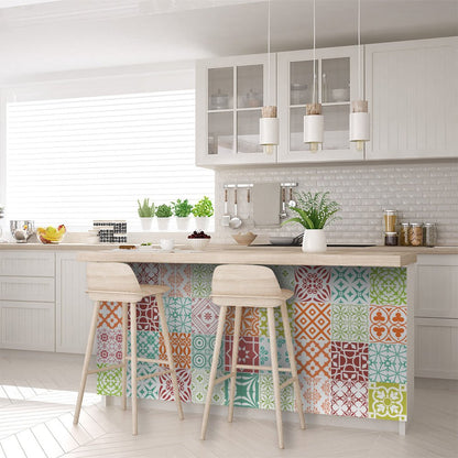 4" X 4" Muted Brights Mosaic Peel and Stick Removable Tiles HomeRoots