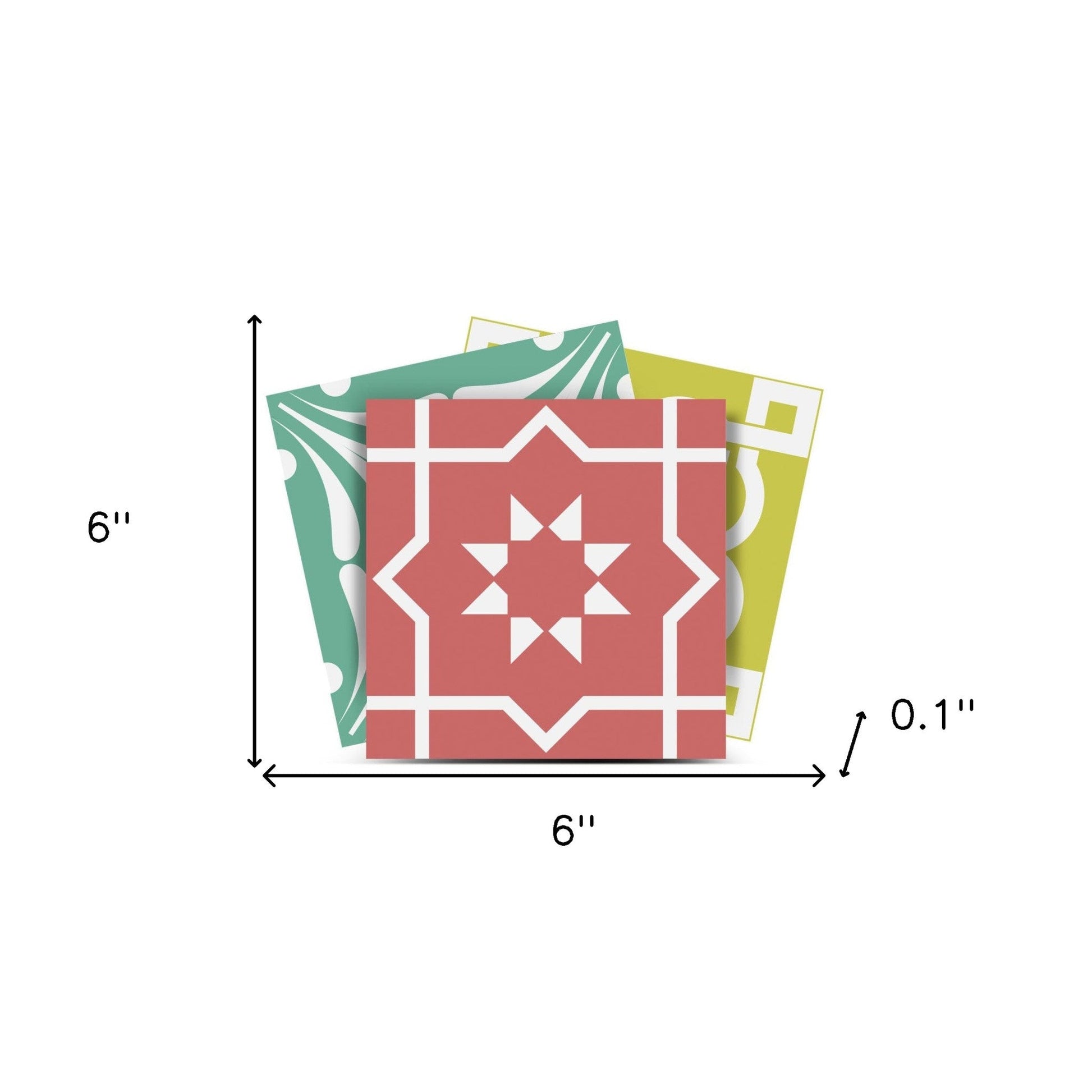 4" X 4" Muted Brights Mosaic Peel and Stick Removable Tiles HomeRoots