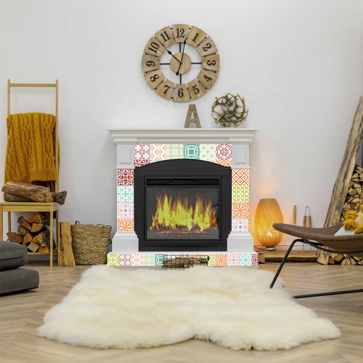 4" X 4" Muted Brights Mosaic Peel and Stick Removable Tiles HomeRoots