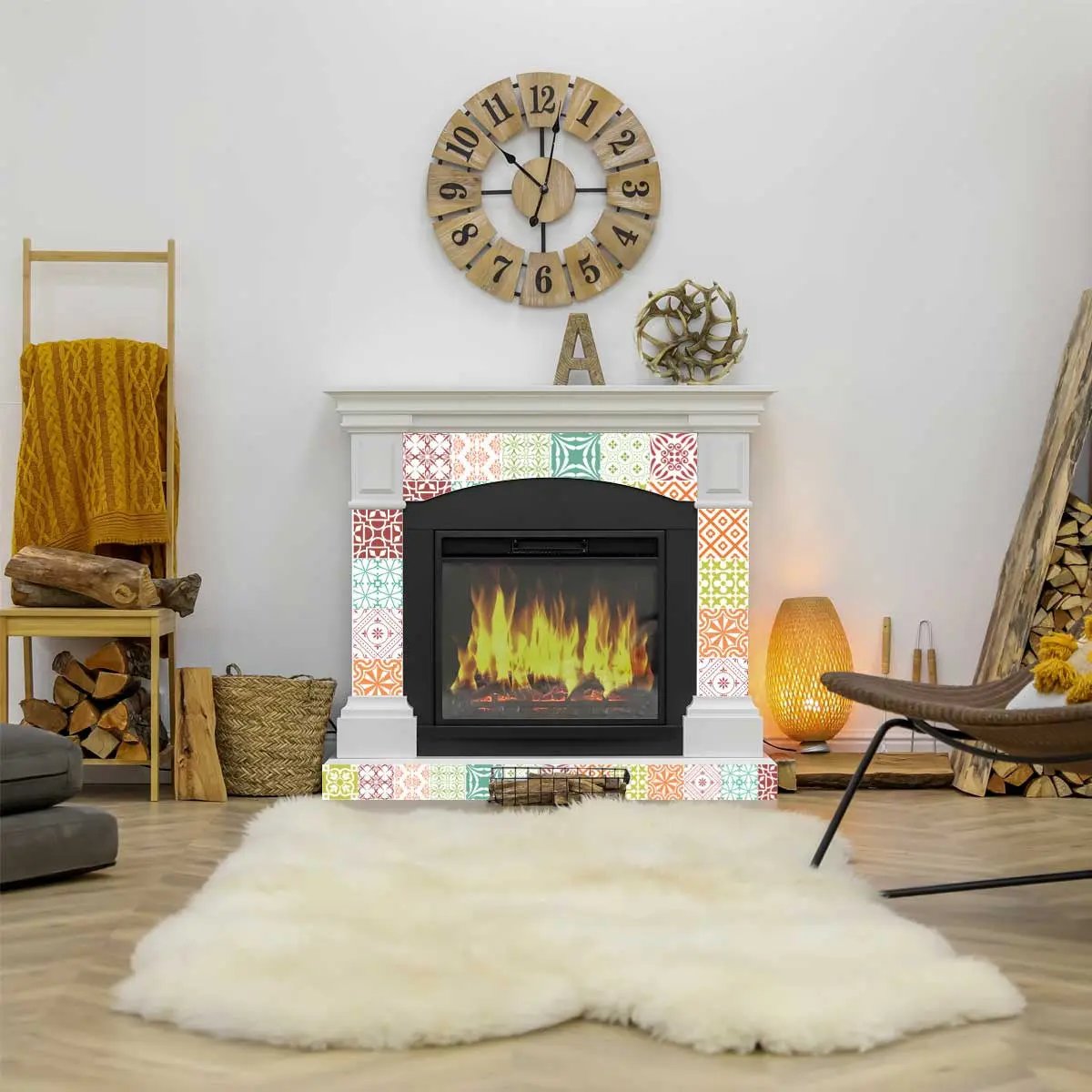 4" X 4" Muted Brights Mosaic Peel and Stick Removable Tiles HomeRoots