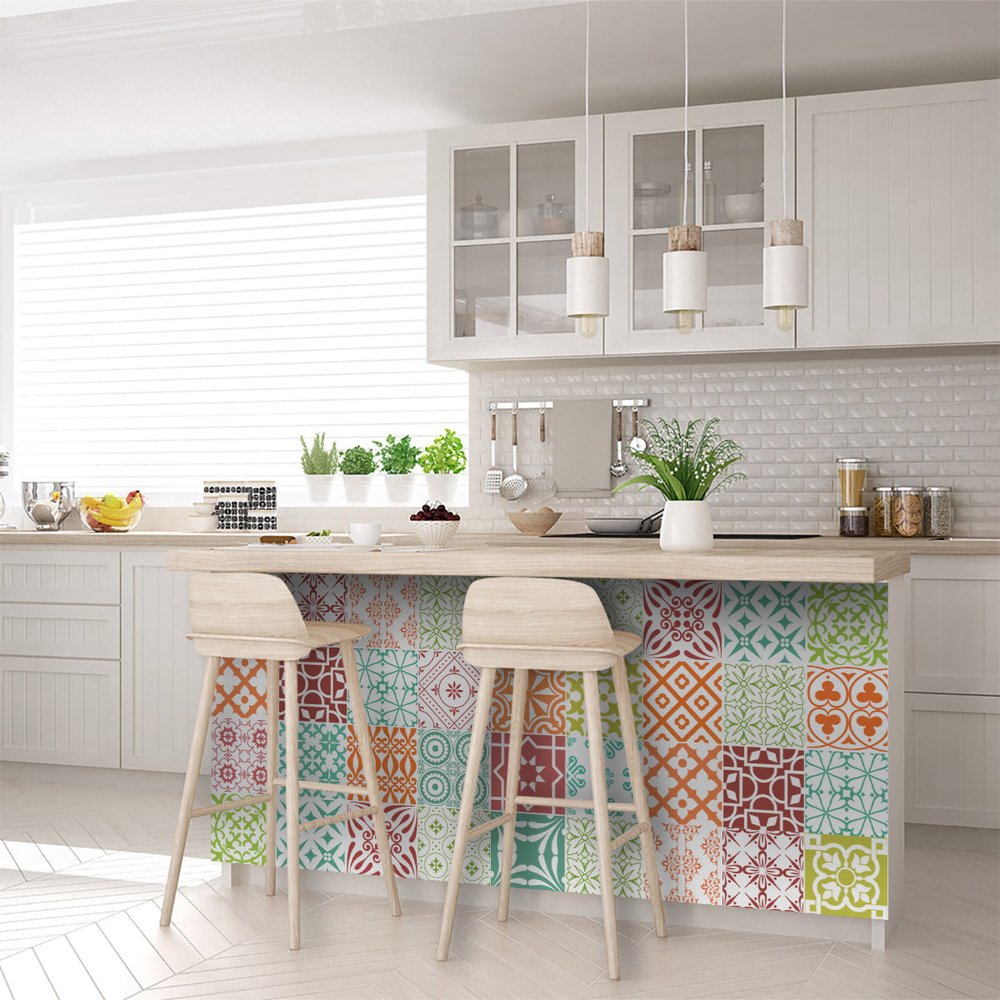 4" X 4" Muted Brights Mosaic Peel and Stick Removable Tiles HomeRoots