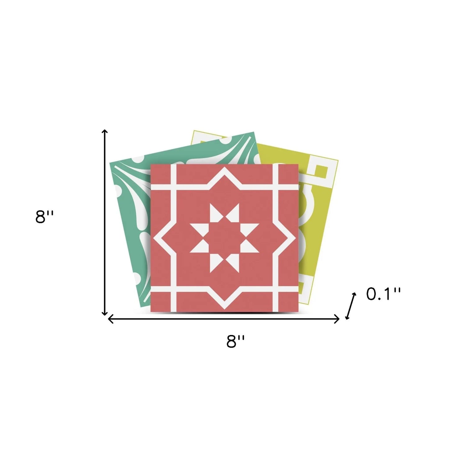 4" X 4" Muted Brights Mosaic Peel and Stick Removable Tiles HomeRoots