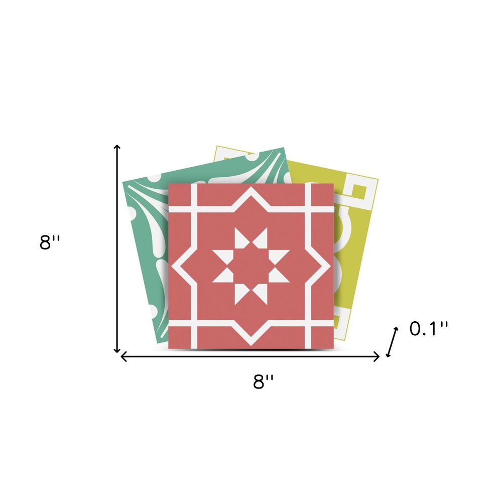 4" X 4" Muted Brights Mosaic Peel and Stick Removable Tiles HomeRoots