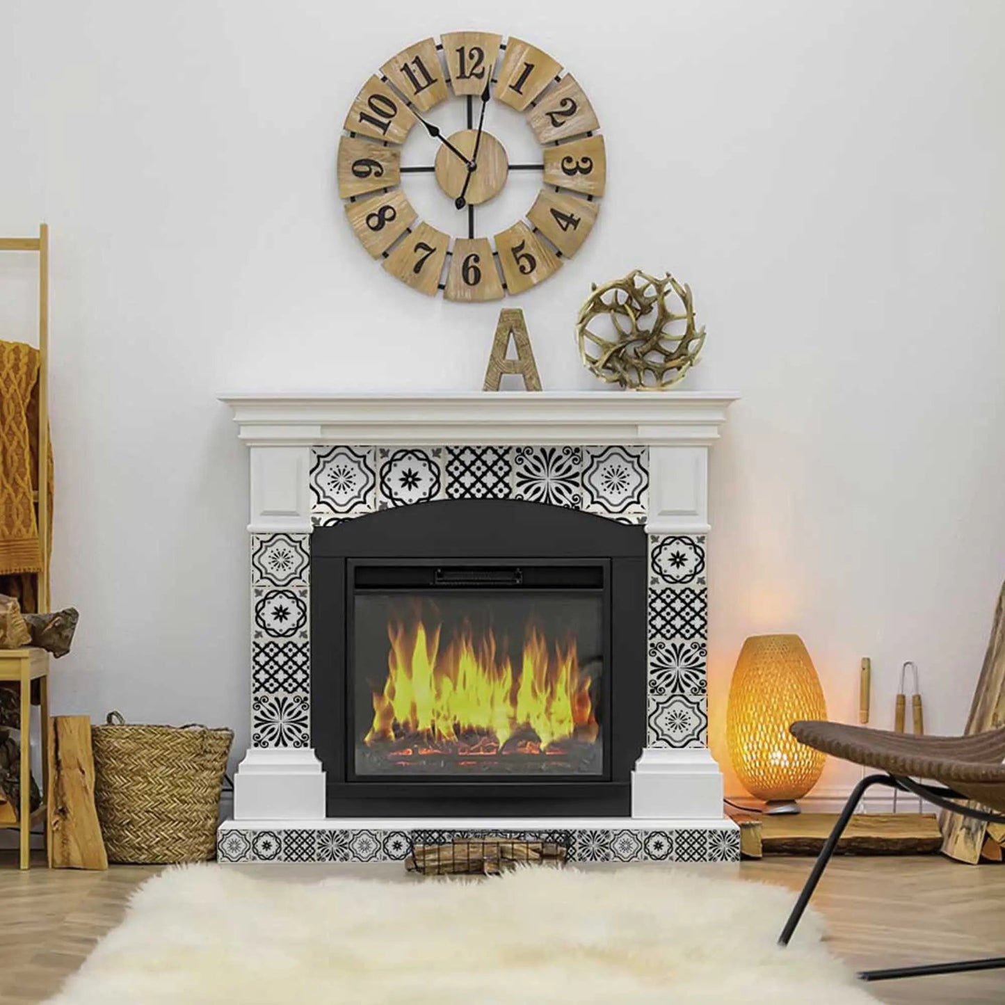 4" X 4" Black and White Multi Peel and Stick Removable Tiles HomeRoots