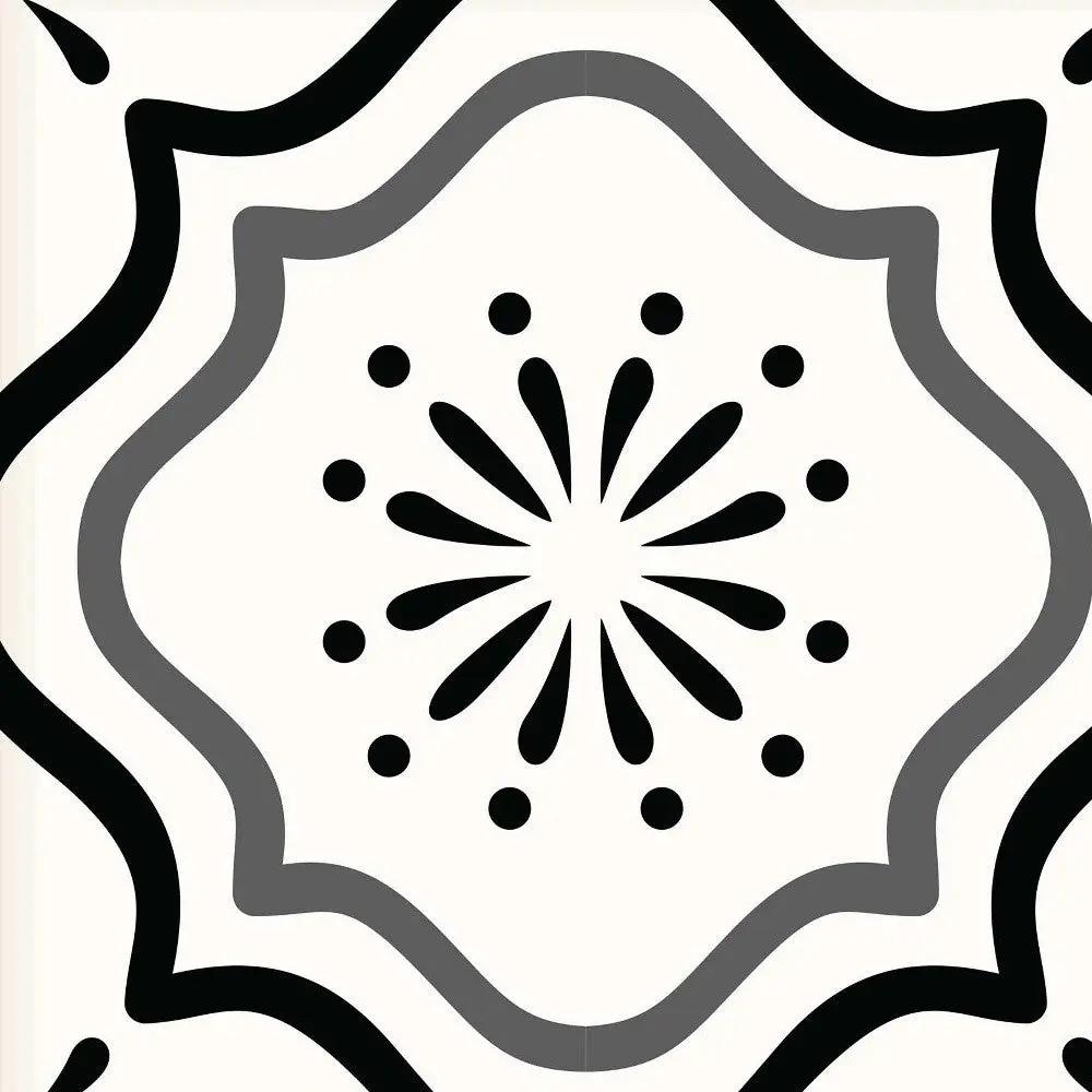 4" X 4" Black and White Multi Peel and Stick Removable Tiles HomeRoots