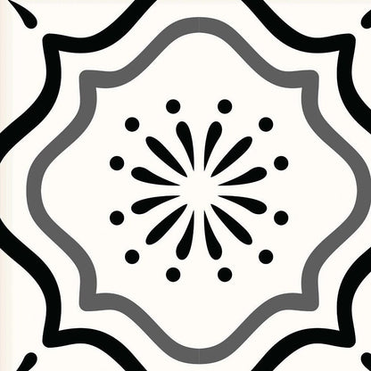 12" x 12" Black And White Vinyl Arabesque Peel And Stick Removable Tiles HomeRoots