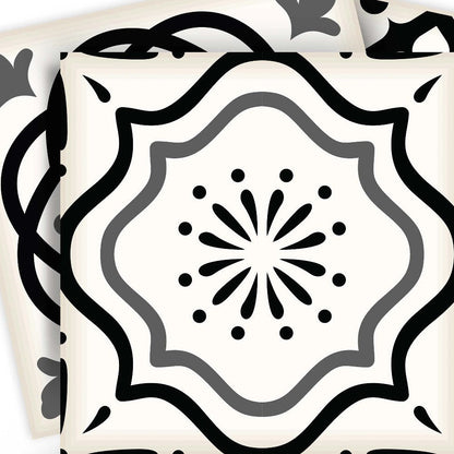 4" X 4" Black and White Multi Peel and Stick Removable Tiles HomeRoots