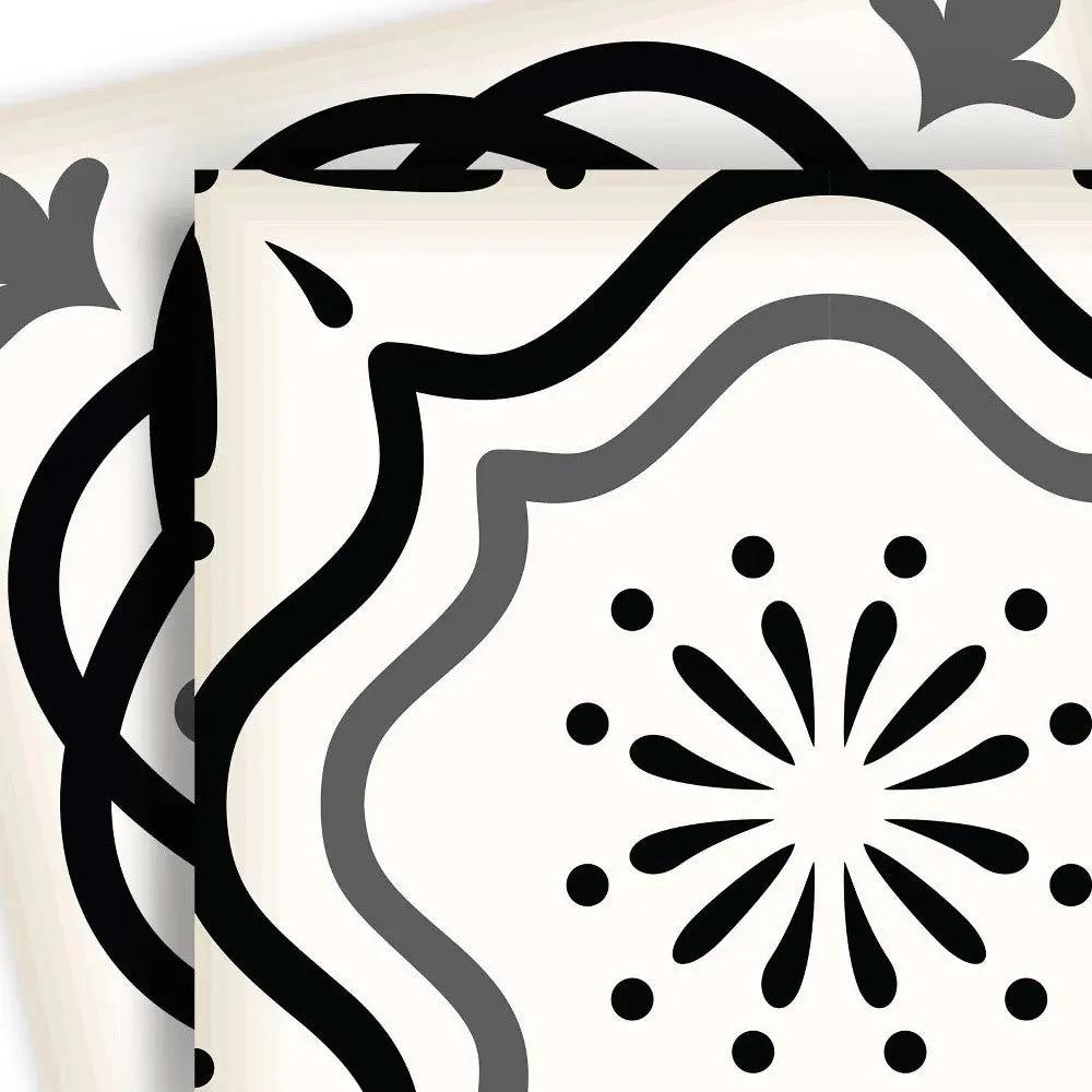 4" X 4" Black and White Multi Peel and Stick Removable Tiles HomeRoots