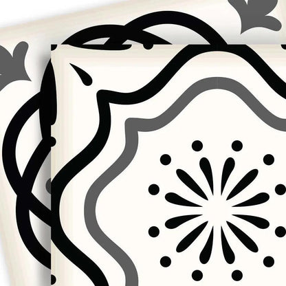 4" X 4" Black and White Multi Peel and Stick Removable Tiles HomeRoots