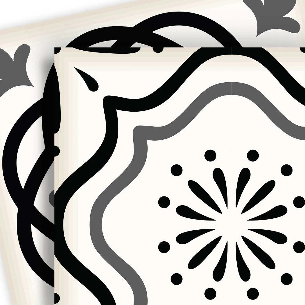 4" X 4" Black and White Multi Peel and Stick Removable Tiles HomeRoots