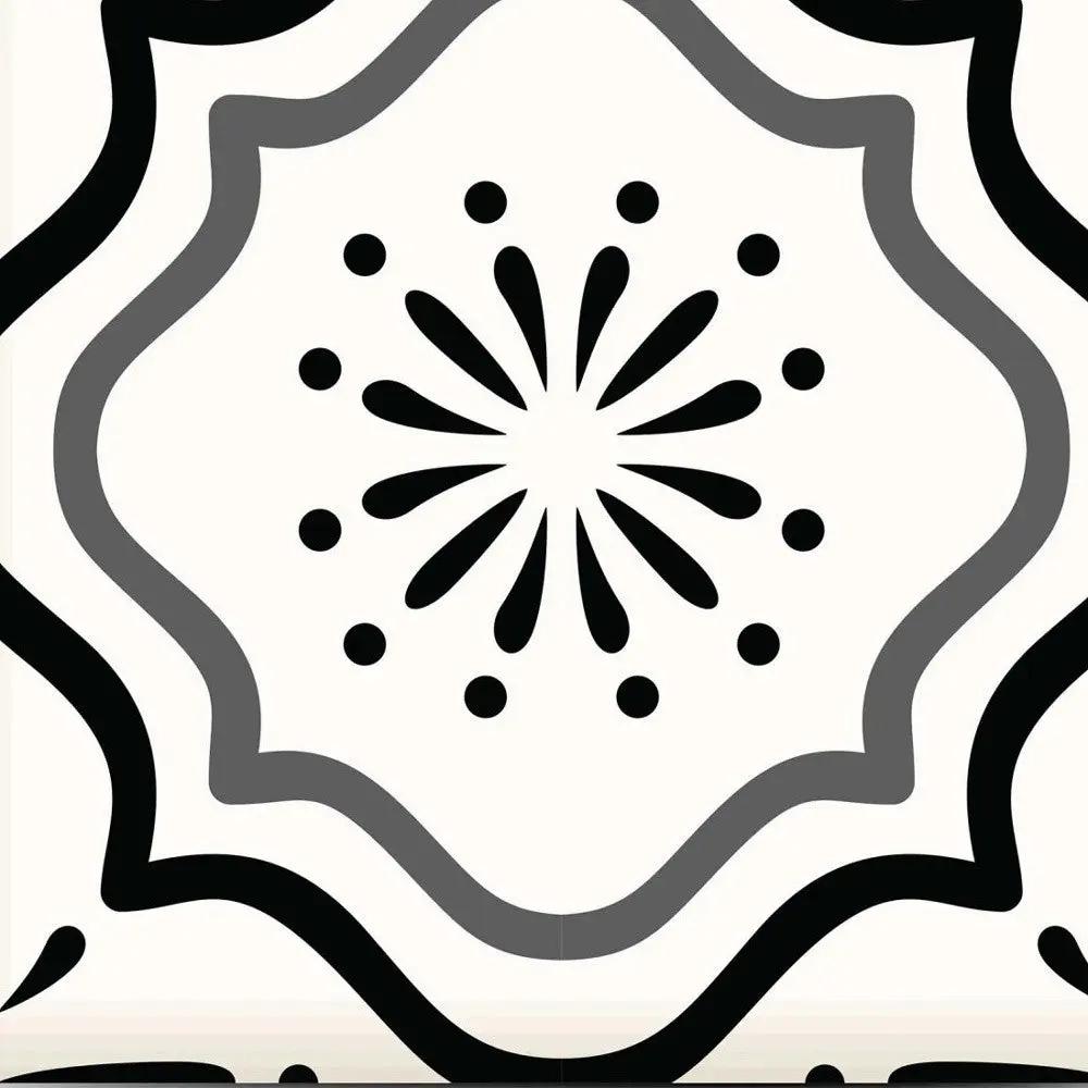 4" X 4" Black and White Multi Peel and Stick Removable Tiles HomeRoots