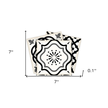 4" X 4" Black and White Multi Peel and Stick Removable Tiles HomeRoots