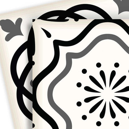 4" X 4" Black and White Multi Peel and Stick Removable Tiles HomeRoots