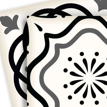 4" X 4" Black and White Multi Peel and Stick Removable Tiles HomeRoots