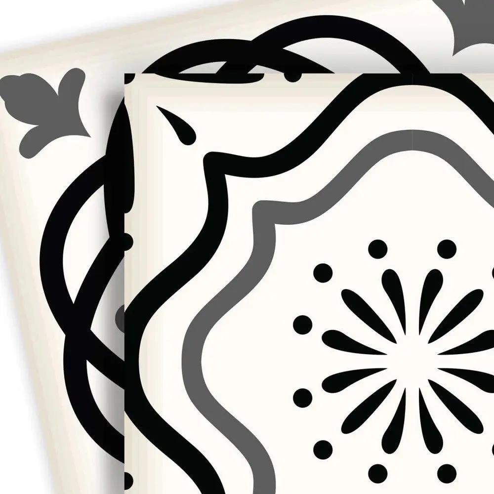 4" X 4" Black and White Multi Peel and Stick Removable Tiles HomeRoots