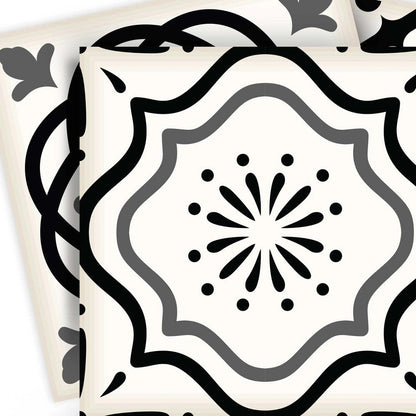 4" X 4" Black and White Multi Peel and Stick Removable Tiles HomeRoots