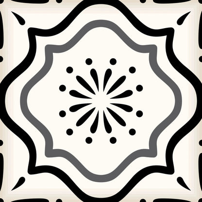 4" X 4" Black and White Multi Peel and Stick Removable Tiles HomeRoots