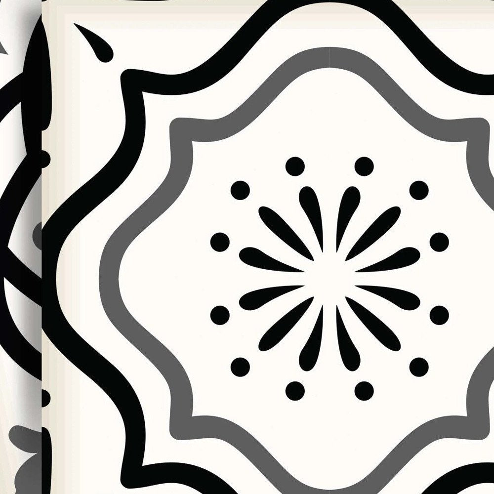 4" X 4" Black and White Multi Peel and Stick Removable Tiles HomeRoots
