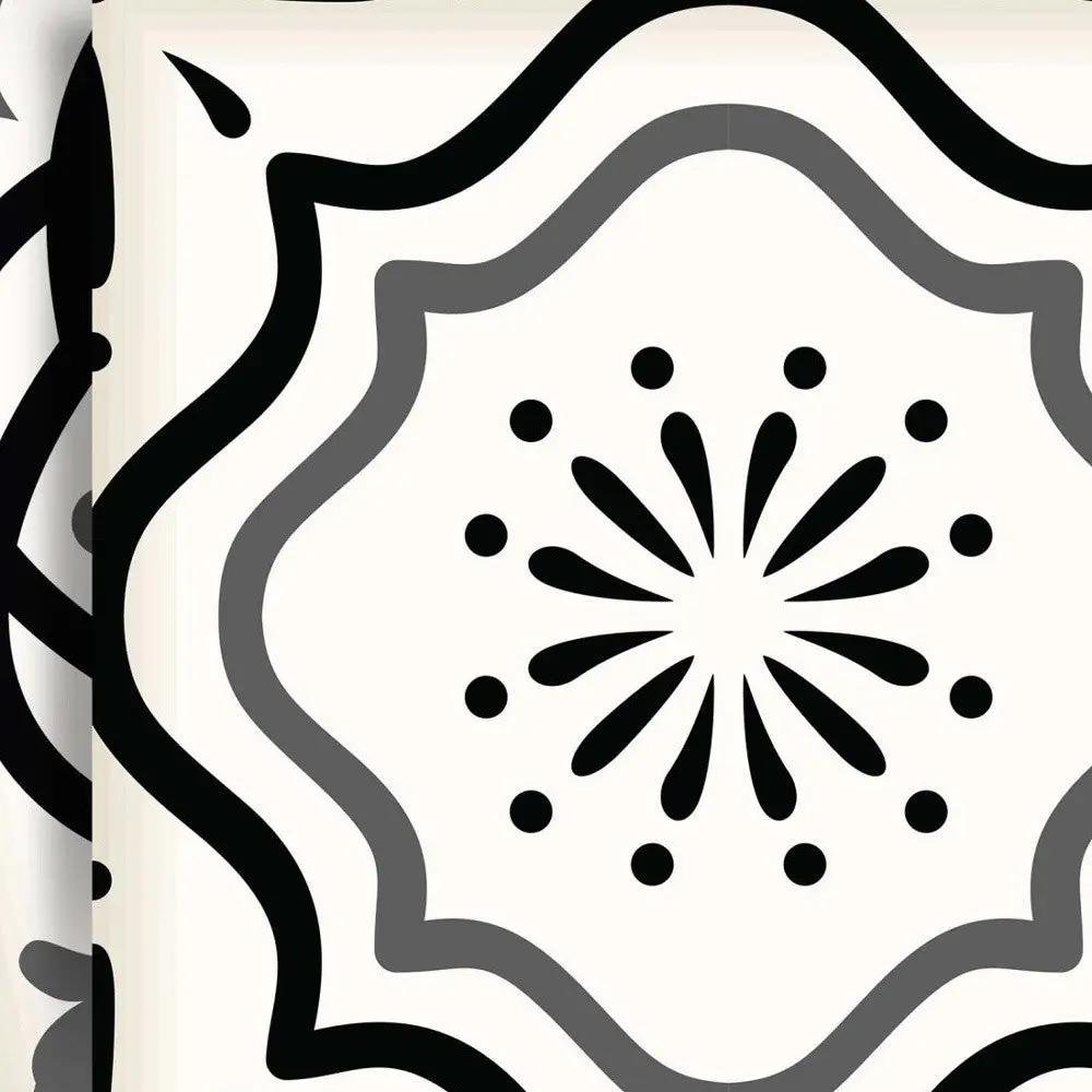 4" X 4" Black and White Multi Peel and Stick Removable Tiles HomeRoots
