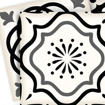 4" X 4" Black and White Multi Peel and Stick Removable Tiles HomeRoots
