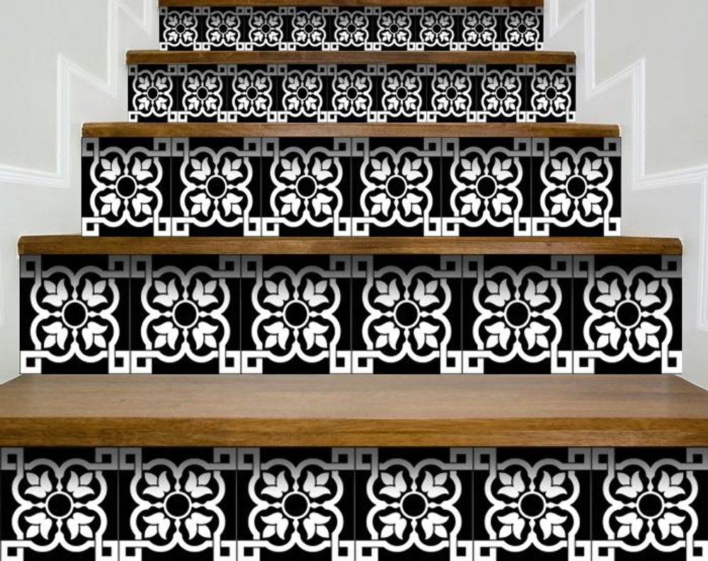 5" X 5" Black and White Stark Peel and Stick Removable Tiles HomeRoots