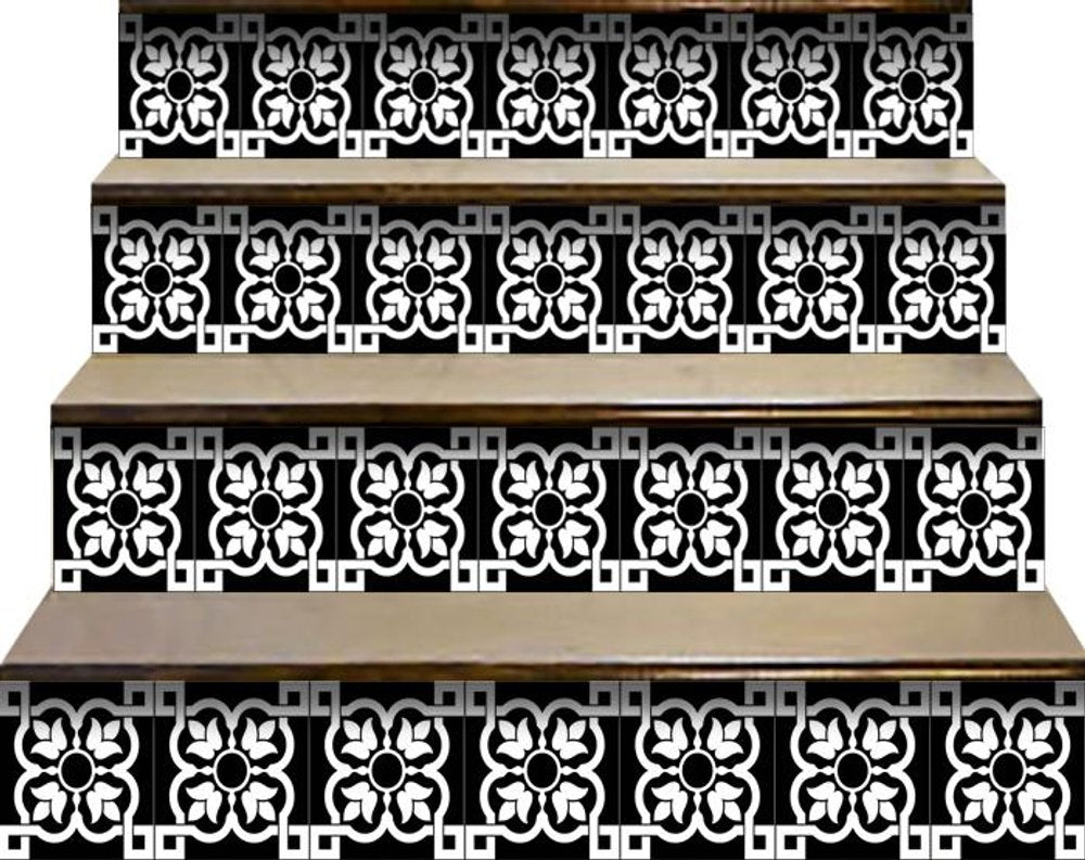 5" X 5" Black and White Stark Peel and Stick Removable Tiles HomeRoots